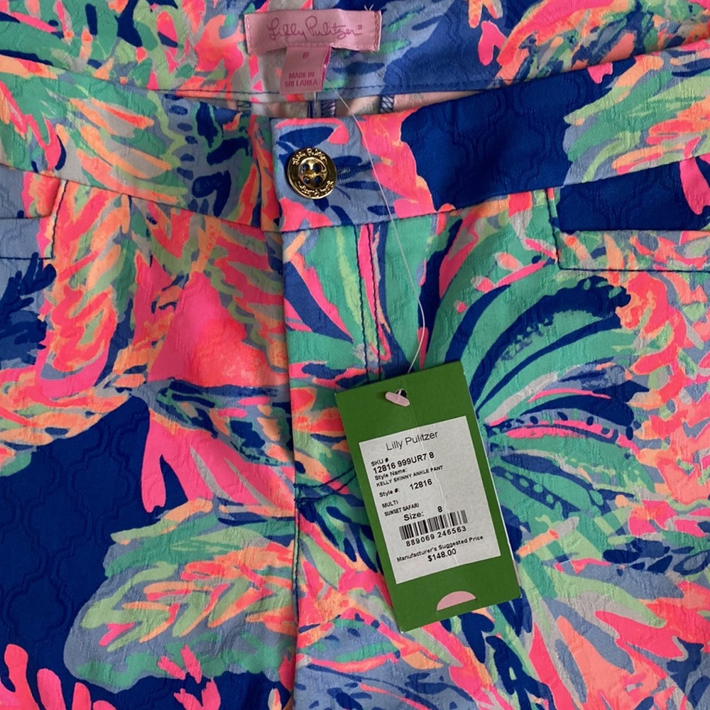 Lilly Pulitzer Kelly Skinny Ankle Pant Multi Sunset Safari 8 NWT - Picture 2 of 4